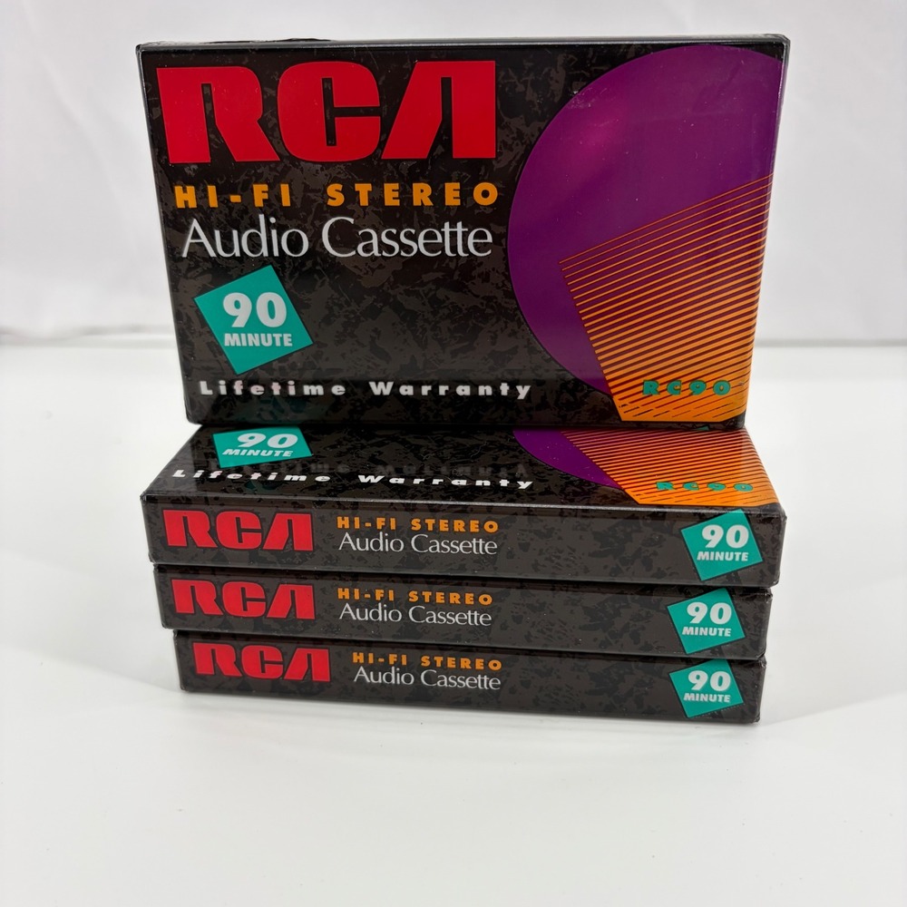 Lot of 4 RCA RC90 Hi-Fi Stereo Audio Cassette Tape 90 Minute Type I Normal Bias